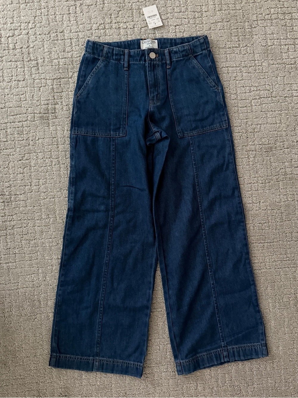 NWT J. Crew Crewcuts dark wash wide leg seamed jeans, 12